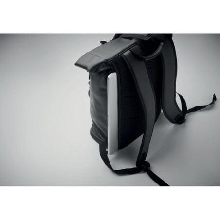 Sac à dos enroulable  en PU - BAI ROLL Matières : PU Couleurs : noir personnalisation rapide en France