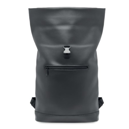 Sac à dos enroulable  en PU - BAI ROLL Matières : PU Couleurs : noir impression logo haute qualité