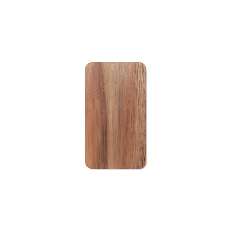 Powerbank sans fil  4000 mAh à charge rapide - ACAPOW Matières : bois Couleurs : noir personnalisable avec votre logo