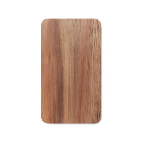 Powerbank sans fil  4000 mAh à charge rapide - ACAPOW Matières : bois Couleurs : noir personnalisable avec votre logo