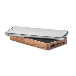 Powerbank sans fil  4000 mAh à charge rapide - ACAPOW Matières : bois Couleurs : noir goodies publicitaire événementiel