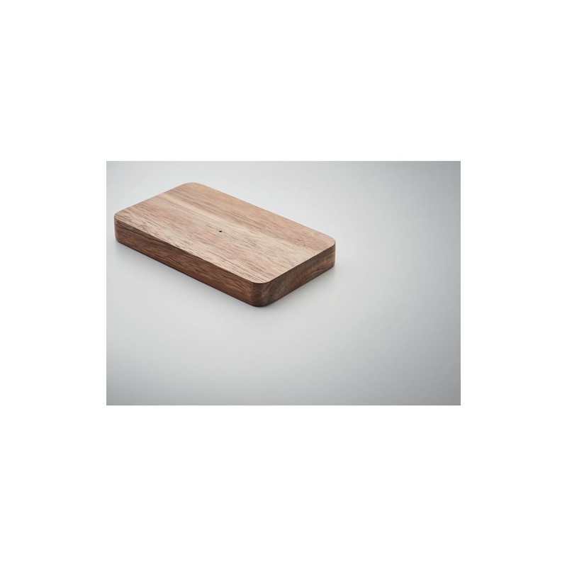 Powerbank sans fil  4000 mAh à charge rapide - ACAPOW Matières : bois Couleurs : noir personnalisation rapide en France