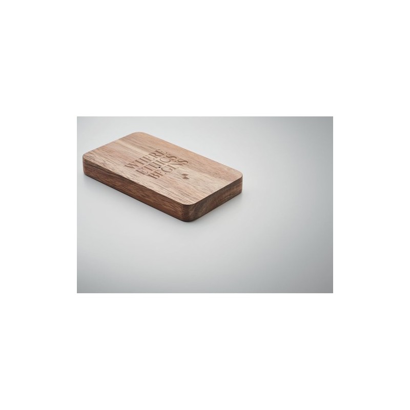 Powerbank sans fil  4000 mAh à charge rapide - ACAPOW Matières : bois Couleurs : noir accessoire événementiel unique