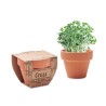 Pot  personnalisé avec graines de cresson - Cress Pot Couleurs : bois Matières : terre cuite