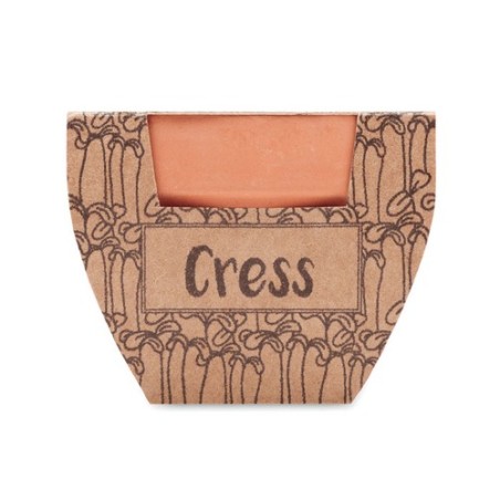 Pot  personnalisé avec graines de cresson - Cress Pot Couleurs : bois Matières : terre cuite personnalisable avec votre logo