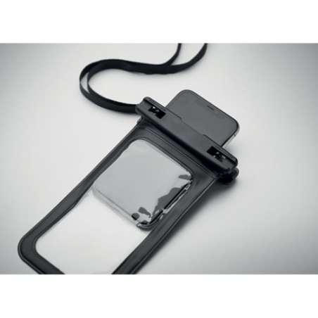 Pochette étanche personnalisée pour smartphone - SMAG Matières : PVC Couleurs : noir marquage laser ultra précis