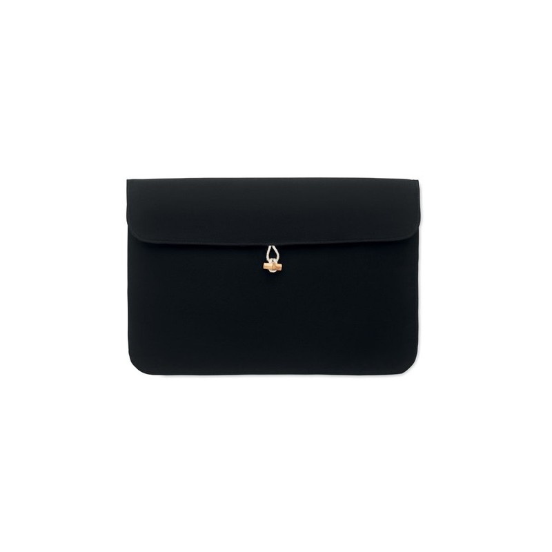 Pochette personnalisée en coton pour ordinateur 15 pouces - COTIN Matières : coton Couleurs : noir personnalisable avec votre lo