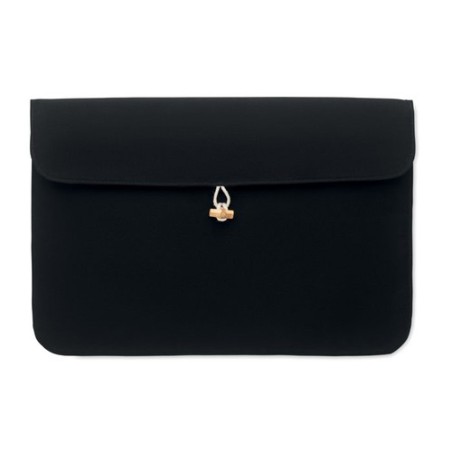 Pochette personnalisée en coton pour ordinateur 15 pouces - COTIN Matières : coton Couleurs : noir personnalisable avec votre lo