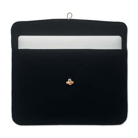 Pochette personnalisée en coton pour ordinateur 15 pouces - COTIN Matières : coton Couleurs : noir marquage laser ultra précis