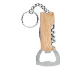 Outil de poche 3en1 en bambou personnalisé et pratique - ALLIN1 Matières : acier inoxydable Couleurs : bois