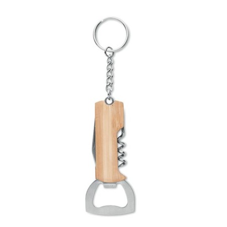 Outil de poche 3en1 en bambou personnalisé et pratique - ALLIN1 Matières : acier inoxydable Couleurs : bois personnalisable avec