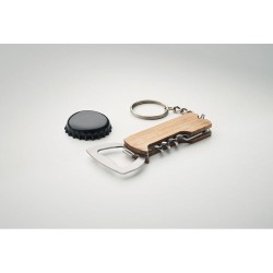 Outil de poche 3en1 en bambou personnalisé et pratique - ALLIN1 Matières : acier inoxydable Couleurs : bois impression haute déf