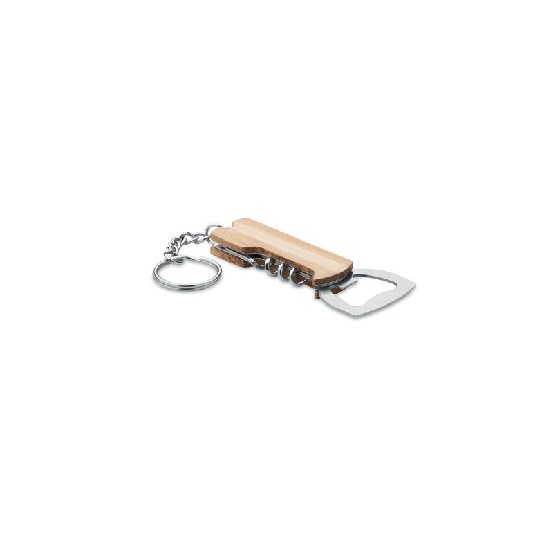 Outil de poche 3en1 en bambou personnalisé et pratique - ALLIN1 Matières : acier inoxydable Couleurs : bois livraison express 24
