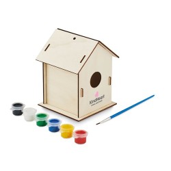 Nichoir en kit personnalisé  - PAINTHOUSE pour votre jardin Matières : bois Couleurs : bois marquage laser ultra précis