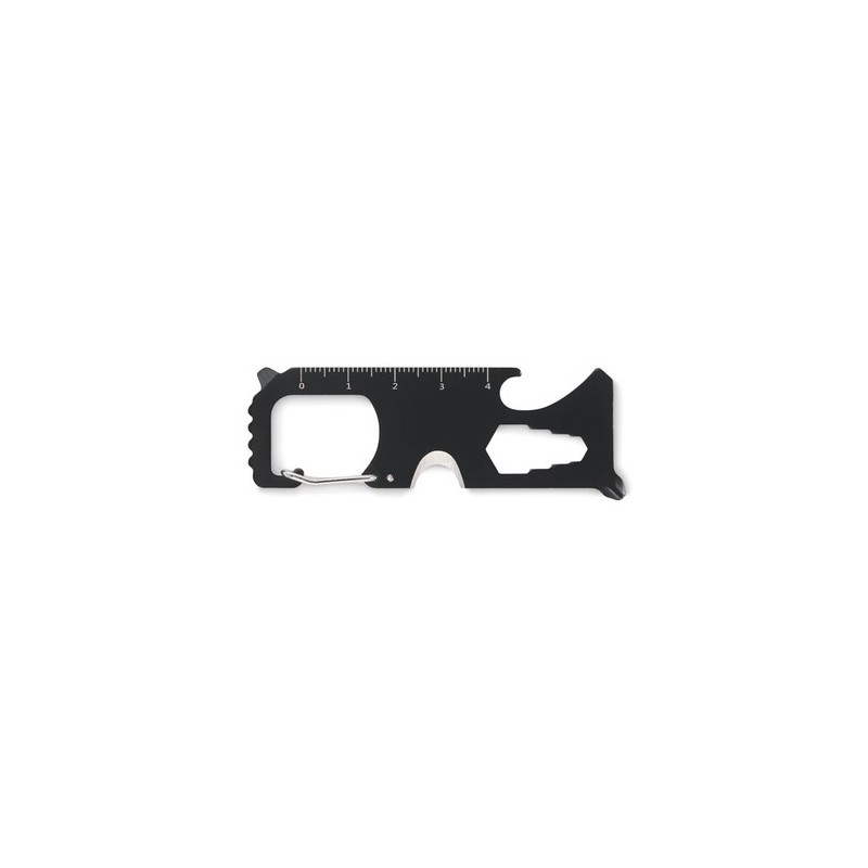 Multi-outil de poche pratique et personnalisé VETOOL Matières : acier inoxydable Couleurs : noir personnalisable avec votre logo