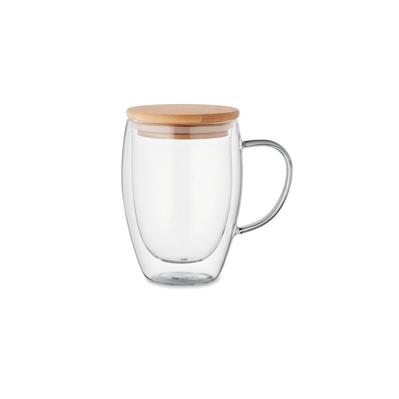 Mug personnalisé en verre double paroi 350ml - TIROL Matières : borosilicate Couleurs : transparent