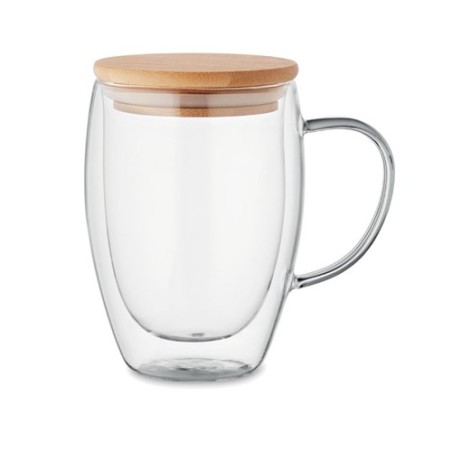 Mug personnalisé en verre double paroi 350ml - TIROL Matières : borosilicate Couleurs : transparent