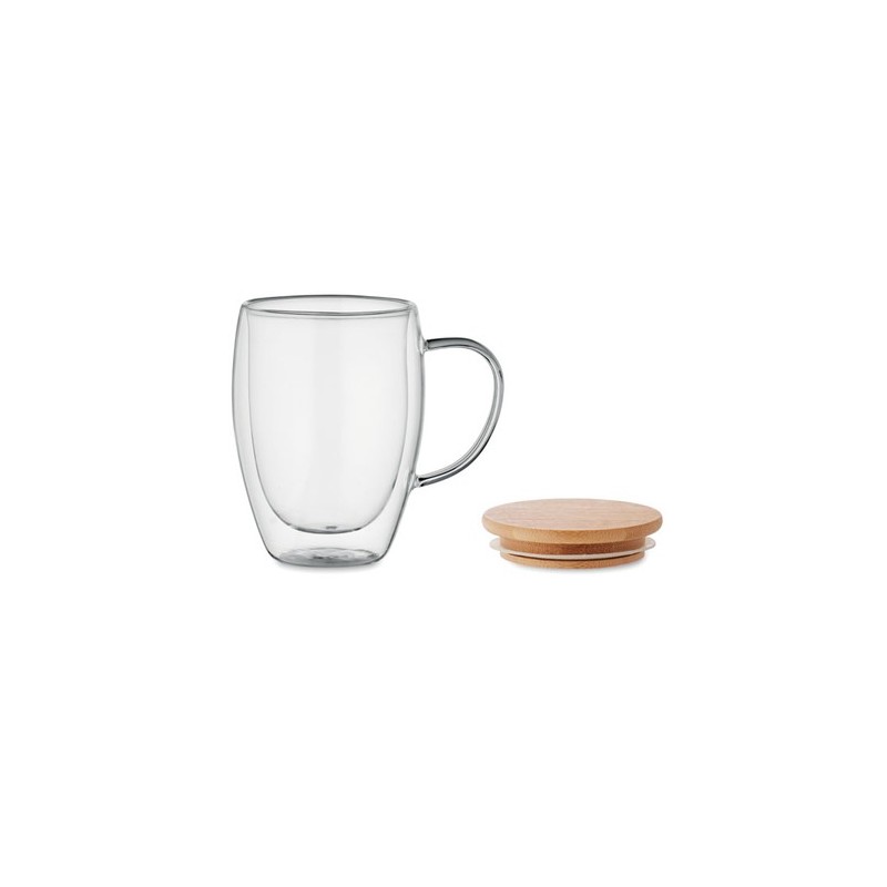 Mug personnalisé en verre double paroi 350ml - TIROL Matières : borosilicate Couleurs : transparent personnalisable avec votre l