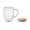 Mug personnalisé en verre double paroi 350ml - TIROL Matières : borosilicate Couleurs : transparent personnalisable avec votre l