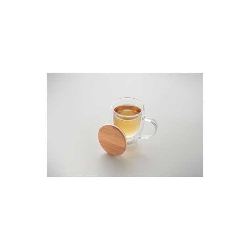 Mug personnalisé en verre double paroi 350ml - TIROL Matières : borosilicate Couleurs : transparent goodies publicitaire événeme