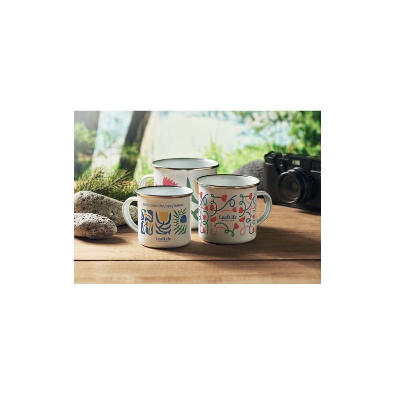 Mug en émail sublimation 200ml personnalisé - Plateado S Matières : métal Couleurs : blanc cadeau entreprise pas cher
