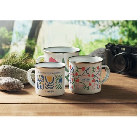 Mug en émail sublimation 200ml personnalisé - Plateado S Matières : métal Couleurs : blanc cadeau entreprise pas cher