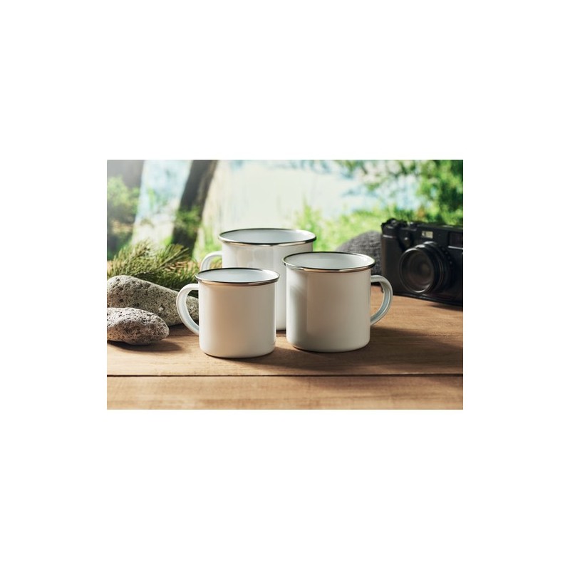 Mug en émail sublimation 200ml personnalisé - Plateado S Matières : métal Couleurs : blanc goodies publicitaire événementiel