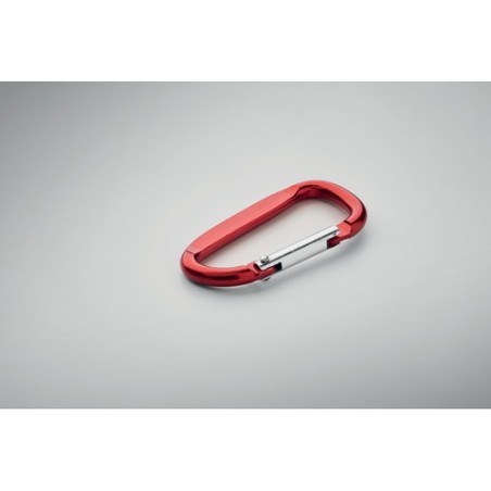 Mousqueton pratique en aluminium - objet publicitaire GANCHO Matières : aluminium Couleurs : rouge accessoire événementiel uniqu