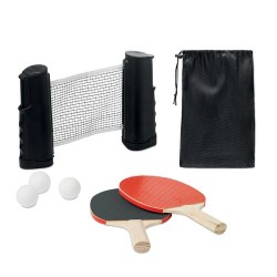 Set de tennis de table personnalisé pas cher - PING PONG Matières : bois Couleurs : noir
