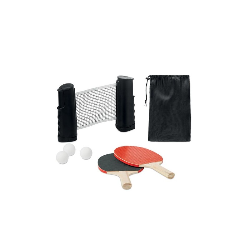 Set de tennis de table personnalisé pas cher - PING PONG Matières : bois Couleurs : noir