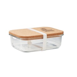 Lunchbox  en verre et liège personnalisée - CANOA Matières : borosilicate Couleurs : transparent cadeau entreprise pas cher