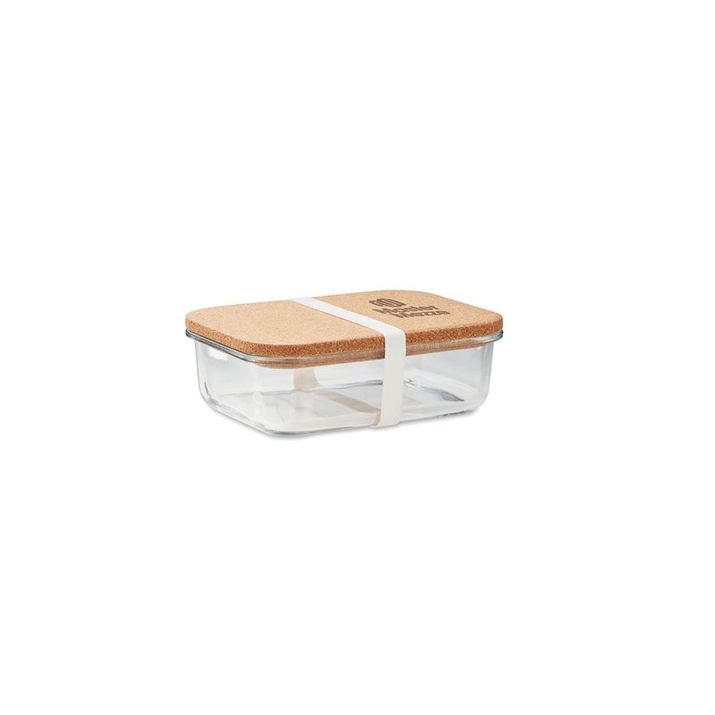 Lunchbox  en verre et liège personnalisée - CANOA Matières : borosilicate Couleurs : transparent cadeau entreprise pas cher