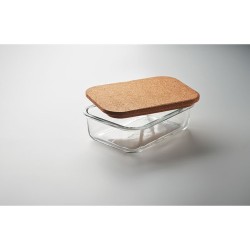 Lunchbox  en verre et liège personnalisée - CANOA Matières : borosilicate Couleurs : transparent goodies publicitaire événementi