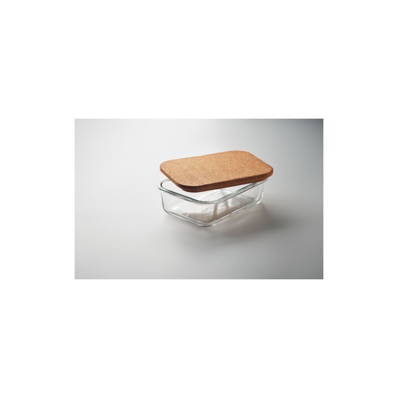 Lunchbox  en verre et liège personnalisée - CANOA Matières : borosilicate Couleurs : transparent goodies publicitaire événementi
