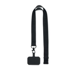 Lanyard pratique personnalisée pour téléphone - AMESTE Matières : PET Couleurs : noir