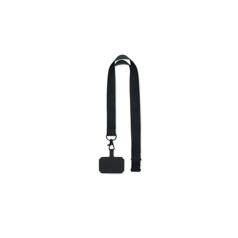 Lanyard pratique personnalisée pour téléphone - AMESTE Matières : PET Couleurs : noir