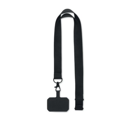 Lanyard pratique personnalisée pour téléphone - AMESTE Matières : PET Couleurs : noir