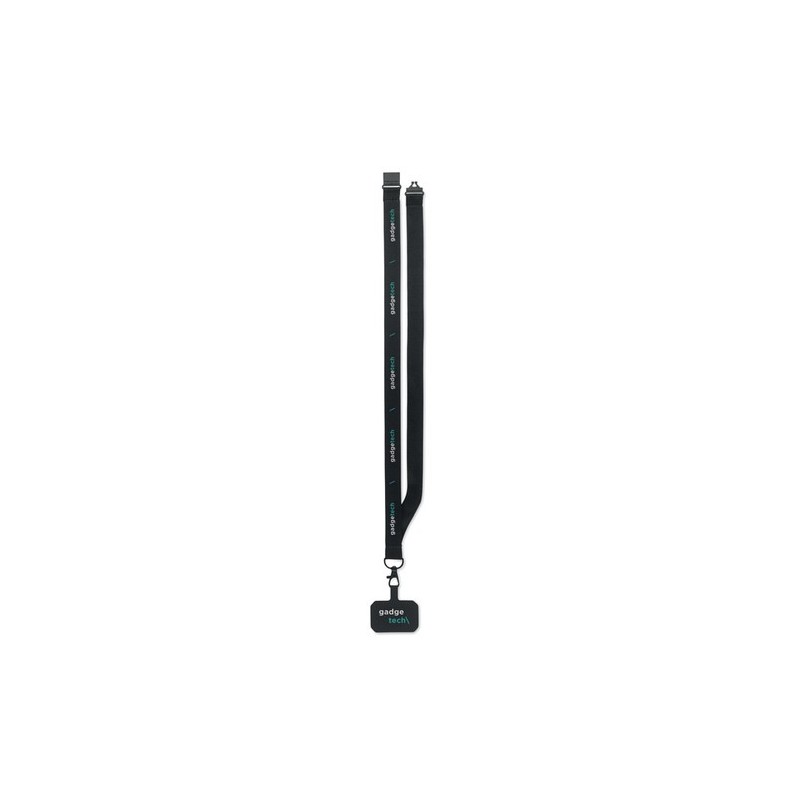 Lanyard pratique personnalisée pour téléphone - AMESTE Matières : PET Couleurs : noir cadeau entreprise pas cher