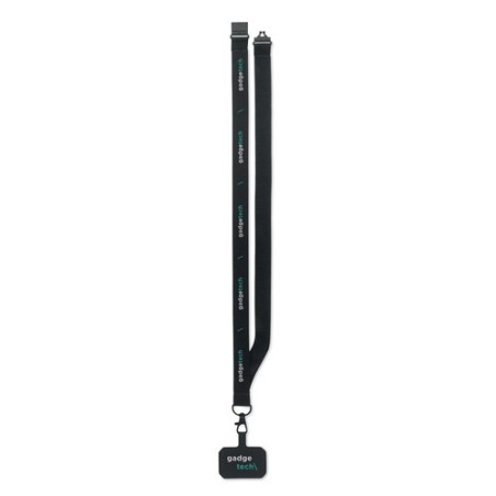 Lanyard pratique personnalisée pour téléphone - AMESTE Matières : PET Couleurs : noir cadeau entreprise pas cher