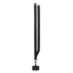 Lanyard pratique personnalisée pour téléphone - AMESTE Matières : PET Couleurs : noir marquage laser ultra précis