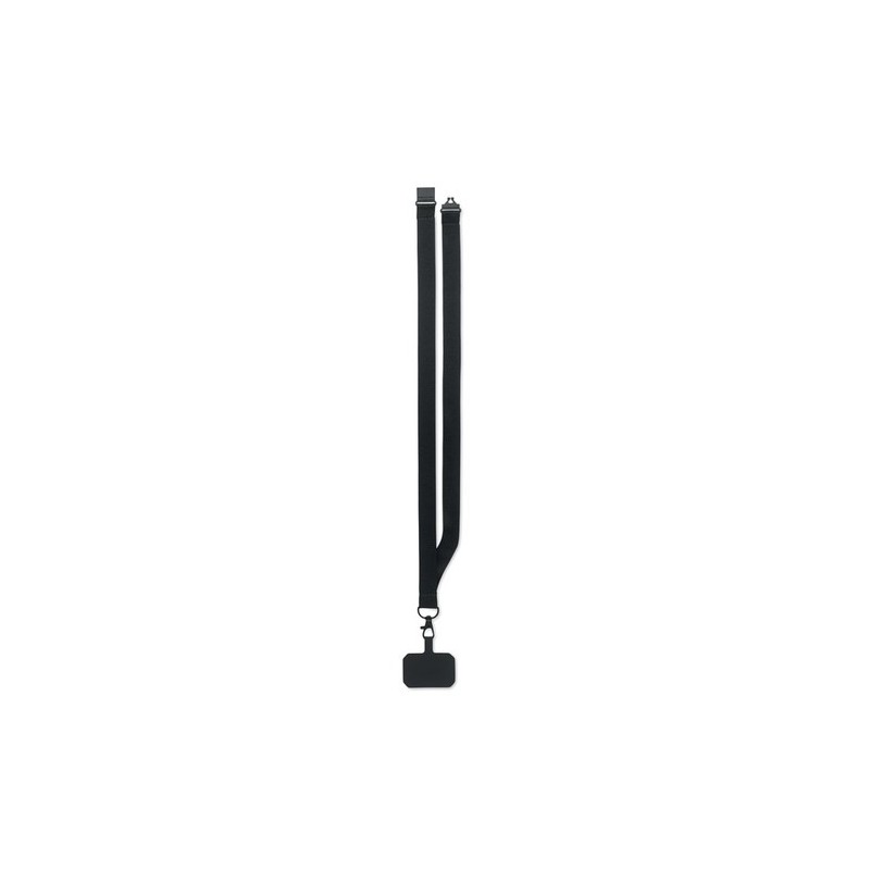 Lanyard pratique personnalisée pour téléphone - AMESTE Matières : PET Couleurs : noir marquage laser ultra précis