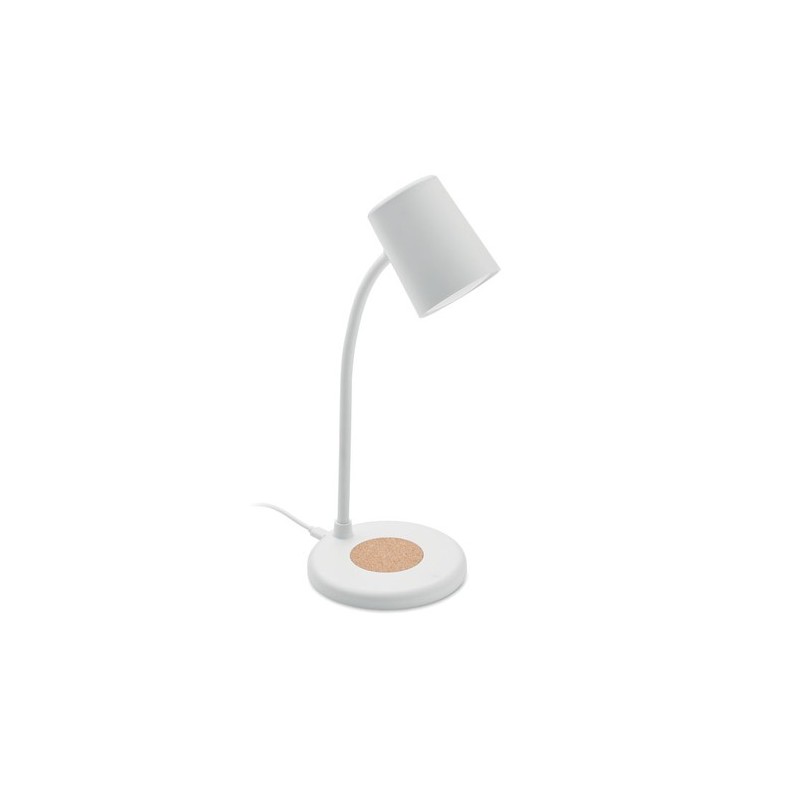 Lampe haut-parleur multifonction personnalisable avec chargeur - SPOT Matières : ABS Couleurs : blanc