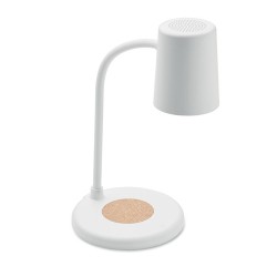 Lampe haut-parleur multifonction personnalisable avec chargeur - SPOT Matières : ABS Couleurs : blanc 2