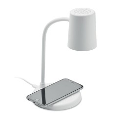 Lampe haut-parleur multifonction personnalisable avec chargeur - SPOT Matières : ABS Couleurs : blanc cadeau entreprise pas cher