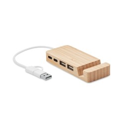 Hub USB Écologique à 4 Ports en Bambou - HUBSTAND