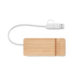 Hub USB 4 Ports en Bambou - HUBSTAND 2