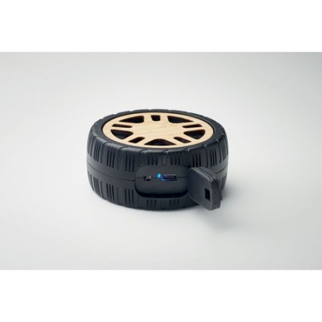 Haut-parleur sans fil  et pratique personnalisé - MATIC Matières : ABS recyclé Couleurs : bois objet promotionnel éco-responsabl