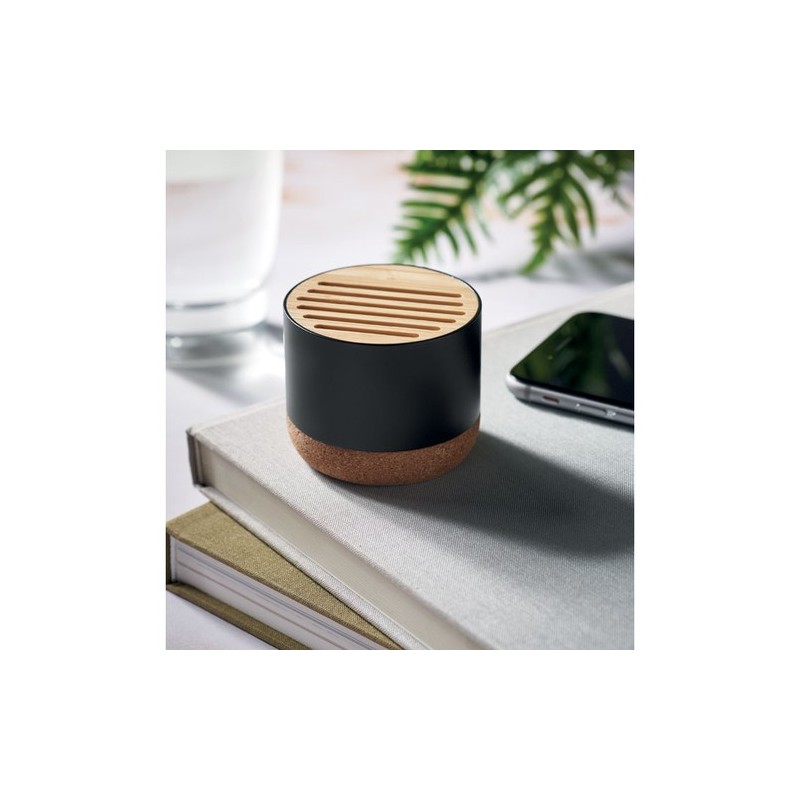 Haut-parleur en liège et alu RUMBA : Écologique et Stylé