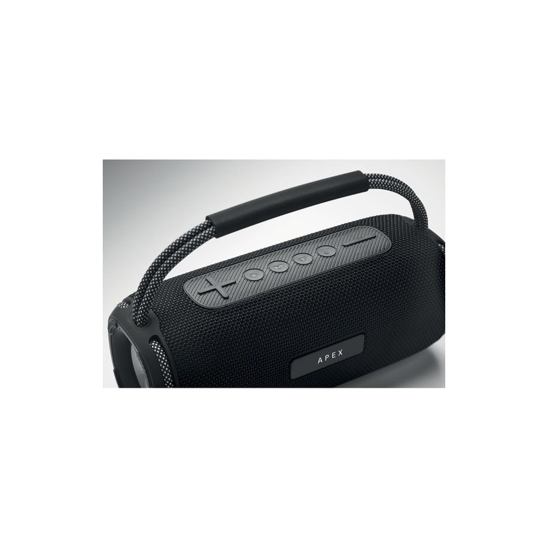 Haut-parleur Étanche Personnalisé 2x10W - NOTAMUSIC Matières : ABS Couleurs : noir accessoire événementiel unique