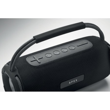 Haut-parleur Étanche Personnalisé 2x10W - NOTAMUSIC Matières : ABS Couleurs : noir accessoire événementiel unique